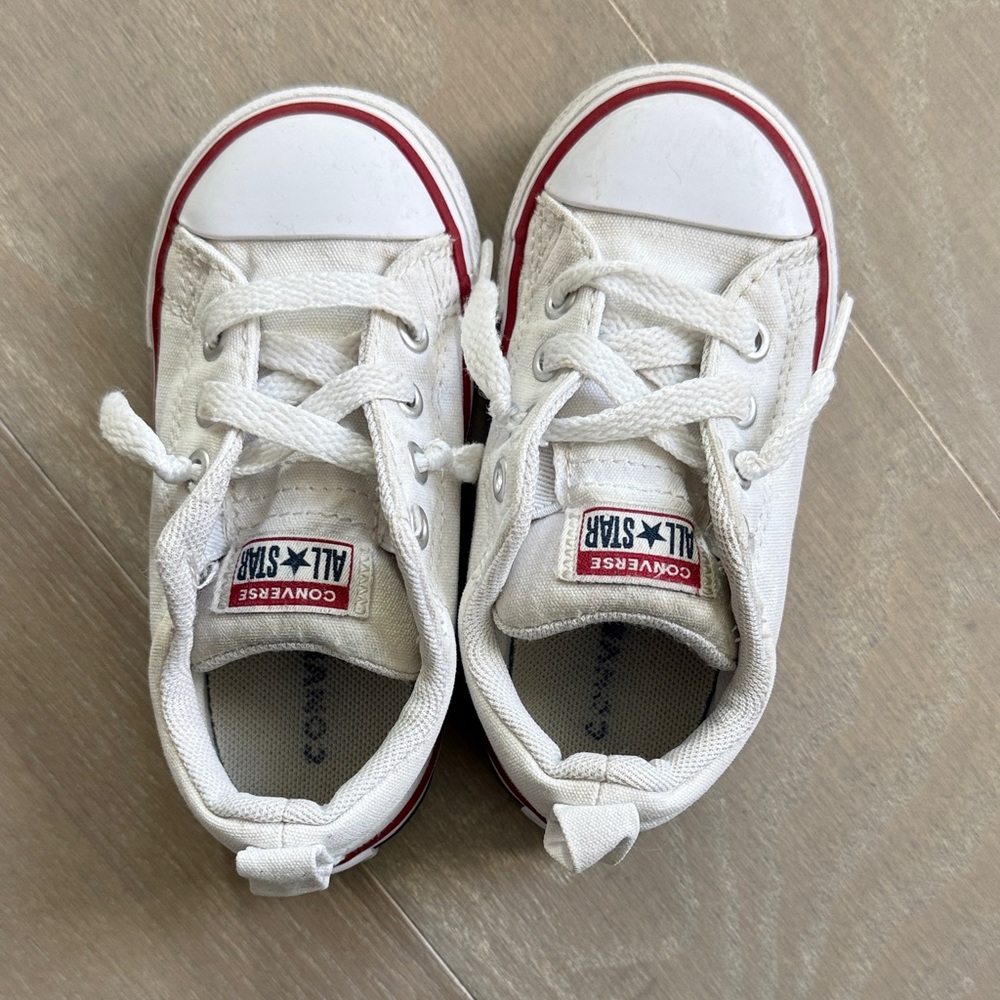 Converse Kids White and Red Sneakers